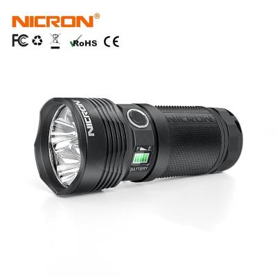 China NICRON B400 Beam High Power Industrial Hot Selling Crazy Bright Rechargeable Wide Tactical Flashlight for sale