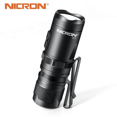 China NICRON B11 Dual Switch Mini Spot High Lumens Camping Flashlights Hands Free Camping Flashlight With Clip for sale