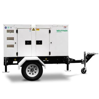 China AC 3 phase 380V/220V 20KW 30KVA silent diesel portable generator genset price with Cummins Engine 4B3.9-G2 1650mm*750mm*1360mm for sale