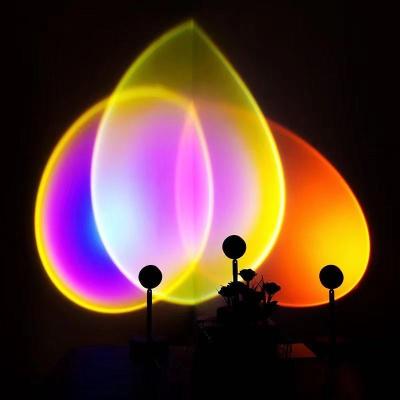 China Hot Sale Modern Amazon USB LED Table Lights Rainbow Projector Atmosphere Night Light Sunset Lamp for sale