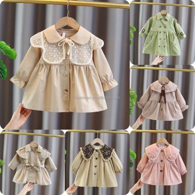 China Wholesale Children's Clothing Autumn Infant Girl's Waterproof and Spring Baby Girl's Coat Spring Clothing Lace Bow Anorak Tops for sale