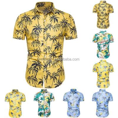 China Anti-pilling Men's Hawaiian Shirt Slim Fit Beach Vacation Party Shirts for sale