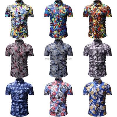 China Floral Summer Beach Vacation Clothing Sleeve Anti-pilling Shirts 2023 NEW Attractive Tropical Mens Hawaiian Short Lapel Shirts for sale