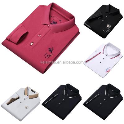 China new Anti-wrinkle Men's Summer Shirt Contrast Color Short Sleeve Lapel Polo Shirt Tops Casual Men's Polo Shirt for sale