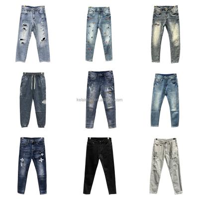 China 2023 Men's Hiphop Breathable Oversized Jeans Tangled Loose Jeans For Men's Viable Loose Jeans for sale