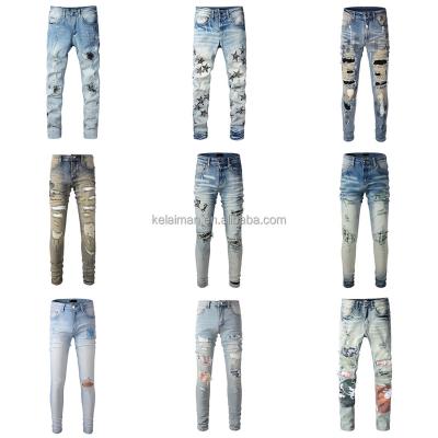 China Viable Newcomers 2023 Trending Design Clothes Spring Summers Ripped Jeans Streetwear High Quality Mens Jeans Patches Jeans for sale