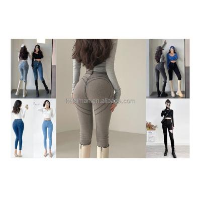 China Blue Women's Jeans High Waist Slim Casual Sexy Women's Breathable Pencil Pants for sale