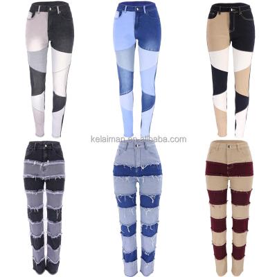 China Hot Factory Wholesale New Viable Women's Skinny Ripped Women's Jeans Plus Size Straight Leg Jeans for sale