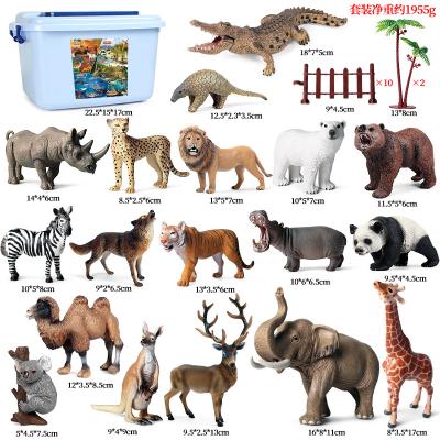 China Toy Animal Model Children's Toys Tiger Lion Tiger Cow Horse Farm Poultry Farm Scene Ornaments Set for sale