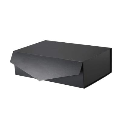 China Handmade Rectangle A5 Size Universal Foldable Style Black Gift Box Wholesales for sale