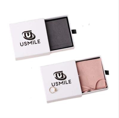 China Small Match Drawer Square Cardboard Paper Gift Packaging Handmade White Jewelry Choker Necklace Slide Box for sale