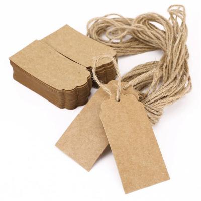 China Sustainable Rustic Universal Gift Tag Paper Label White Kraft Paper Natural Brown Tags for sale