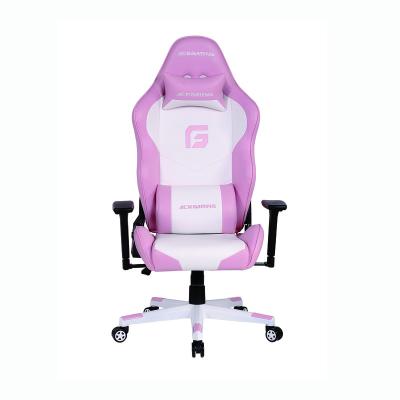 China Wholesale Cute Pink Office Gamer Rotation Chair For Girl Soft Swivel Computer Game Packing Chair Ergonomic Pink Gaming Chair for sale