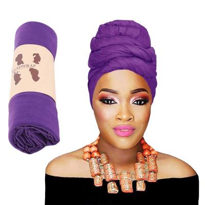 China DecorateÂ   Wholesale African Cotton Head Wraps For Women Magic Wrap Cotton Hijab Stretch Headband Women Turban Inner Hood For Women for sale