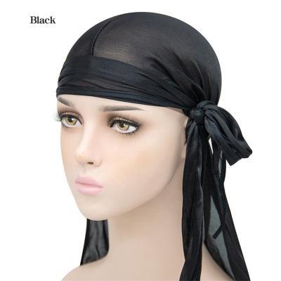 China Hot sale durags silky unisex designer long wrap head daily life hair accessories two tone durags for sale