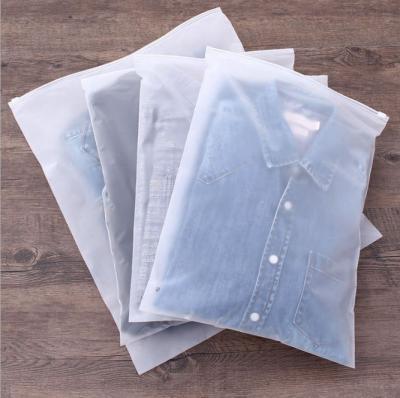 China Clear/Frosted Plastic Zipper Bag Zipper Bag Lock Zipper CLOTHING CLOTHING Bag With Own Logo for sale