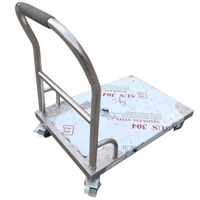 China Strong Capacity Stainless Steel Serving Cart Food Service Carrier Cart With Wheels for sale