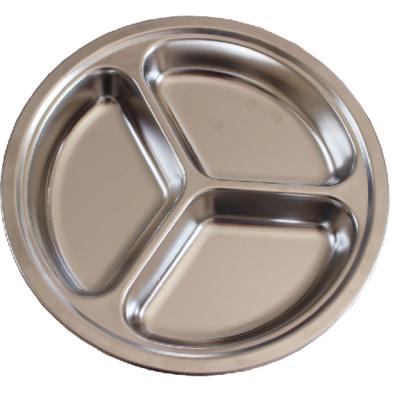 China School Round Panda Shape Stainless Steel Divided Plate Dinner Plate Lunch Tray for sale