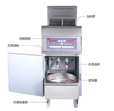 China Restaurant Two Basket Single Tank Commercial Electric Computer Deep Fryer With Oil Filter for sale