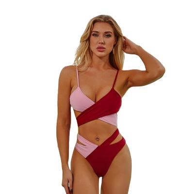 China 2020New European and American breathable cross color swimsuit two sexy bikini for sale