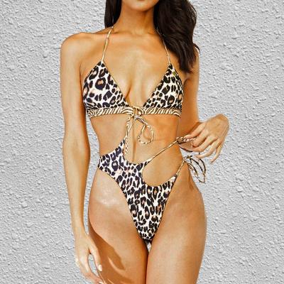 China 2022 new European and American women's swimsuit women's foreign trade antibacterial three-point bikini leopard print sexy leopards for sale