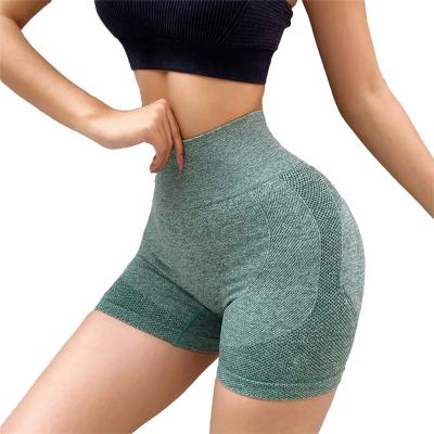 China Wholesale Breathable Outdoor Running Yoga Gym Women High Waist Women Polyester Shorts Push Up Fitness Shorts for sale