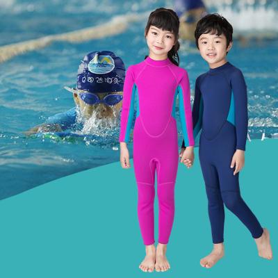 China Antibacterial Children's Wetsuit Warm Bathing Suit Sunscreen One Piece Long Sleeve Snorkeling Cold Proof Swimming Gear for sale