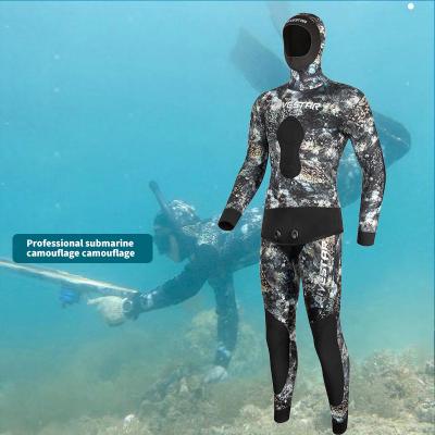 China 2022 High Quality Camouflage Wetsuit 3/5/7MM Antibacterial Freediving Fishing Suit Fishing and Hunting Suit Slit Fishing Hot Wetsuit for sale