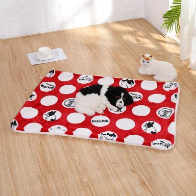 China New Breathable Pet Blanket Thickened Dog And Cat Warm Cushion Autumn Winter Super Soft And Comfortable for sale