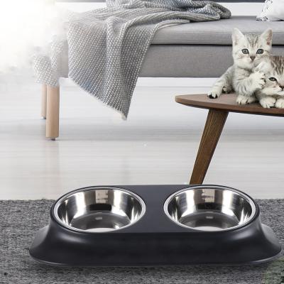 China Sustainable Eco Friendly Metal SiliconeTilt Pet Food Bowls Stainless Steel Dog Bowl for sale