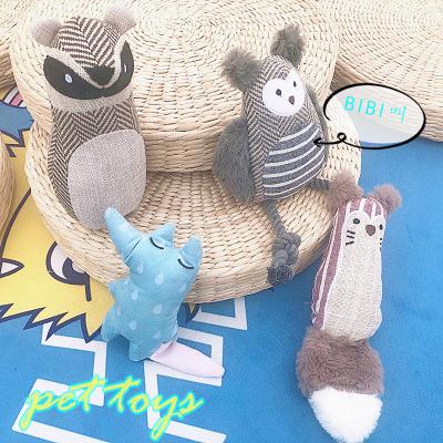 China New Series Sustainable Pet Plush Toy Healthy Forest Animal Molar Toy Cat And Dog Factory Outlet for sale