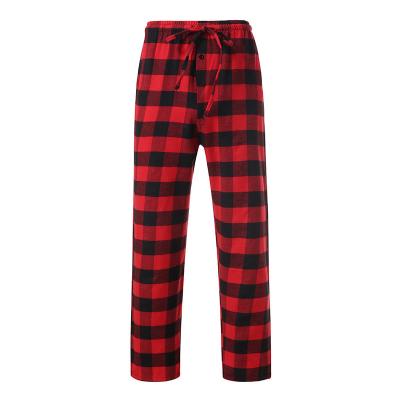 China Enssy Thermal European And American Polyester Mens Plaid Lace Up Cotton Elastic Mens Pajama Pants for sale