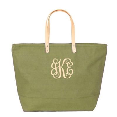 China 100% Monogrammed Design Jute Reusable Beaches Tote Bag Eco Friendly for sale