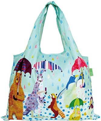 China High Quality Full Color Sublimation Printing Animal Foldable Rolled Reusable Polyester Market Shopping Bag 100% Foldable Shopping Bag for sale