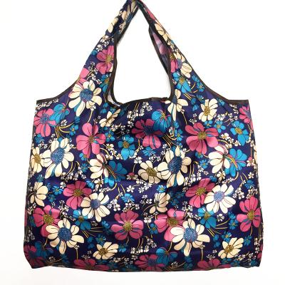 China High Quality Polyester Waterproof Women Tote Bag Foldable Trolley Grocery Foldable Shopping Bag Foldable Shopping Pouch for sale