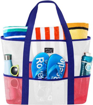 China High Quality Beach Tote Mesh Bag - Lightweight Toy Tote Bag Market, Grocery & Picnic Tote With Oversized Pockets for sale