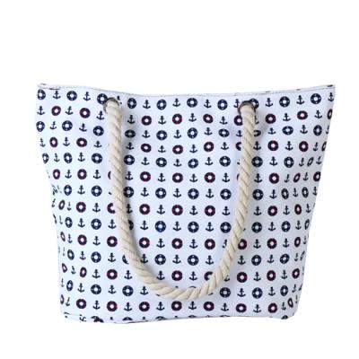 China Recyclable Eco-Friendly/Top Quality Convenient/Durable/Customized Washable Cheap Canvas Cotton Rope Handle Beach Bag for sale