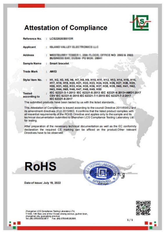 RoHS - Shenzhen Yale Electroacoustic Co., Ltd.