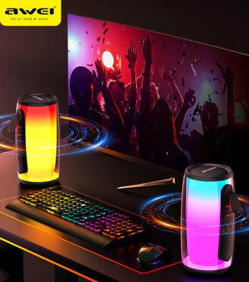 China LED Flashing light Awei Portable Speakers Y528 3000Mah Led Light Stereo New Product Ideas Oem Sound Outdoor Subwoofers Music Blue Tooth 5.3 Speaker for sale