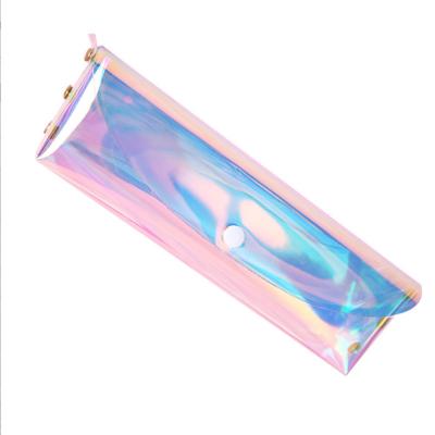 China Fashion\comfortable\durable ins High appearance level transparent laser pen bag Cute candy girl heart large capacity pencil case wholesale for sale