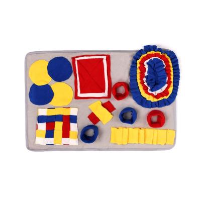 China Stocked KUNDA Custom Color Pet Stitching Puzzle Nose Mat Training Dog Nose Work Pet Activity Playing Blanket Slow Feeding Pad for sale