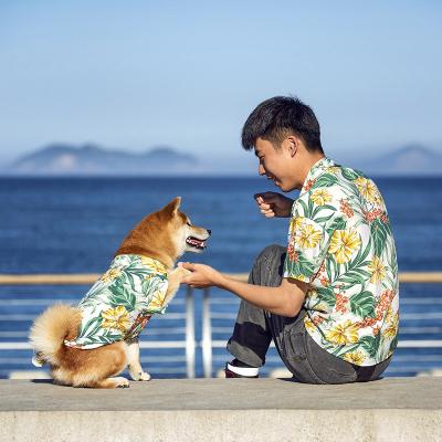 China 2022 New Hawaiian Pet Clothing Beach Shirt Man Dog Breathable Parent-child Casual Clothes for sale