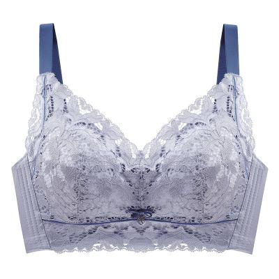 China New Big Free Comfortable Women's Rimless Lace Antibacterial Sponge Thin Bra for sale