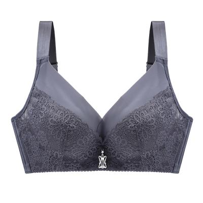 China Rimless Top Support Tall And Thin Antibacterial Cup Lace Women Underwear Full Adjustable Bra for sale