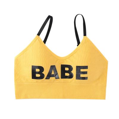 China Wholesale Popular Women's Bralette Letter One-piece Non-steel Ring Comfortable Sports Invest Girls Type Bra for sale