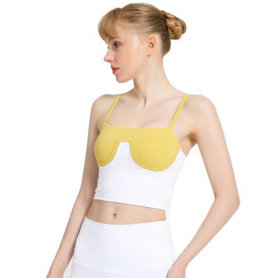 China Breathable spring and summer color blocking breast wrap suspender sports shockproof quick-drying bra for sale