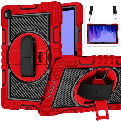 China Rugged 360 Swivel Hand Strap Shockproof and Detachable Kickstand Shoulder Belt Tablet Covers Cases for Samsung Galaxy Tab A7 for sale