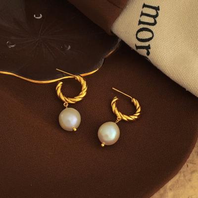 China None Fade Korean Earrings Pearl 925 Sterling Silver Fresh Water Pearl Elegant Wholesale for sale