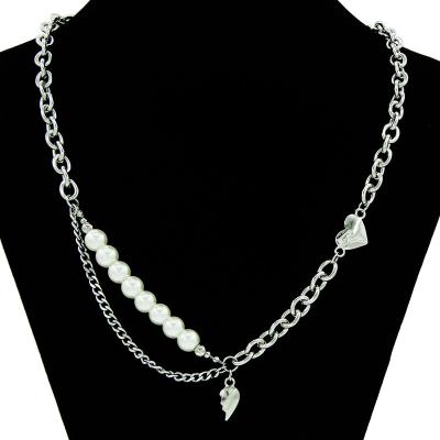 China None Fade Wholesale Fashion Jewelry Gold Plated Rings Necklace Pearl Love Pendant Shape for sale