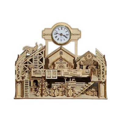 China DIY TOY 3D DIY Set Toys Laser Cut Model Santa Claus Factory Kids Crafts Wooden Jigsaw Puzzle for sale